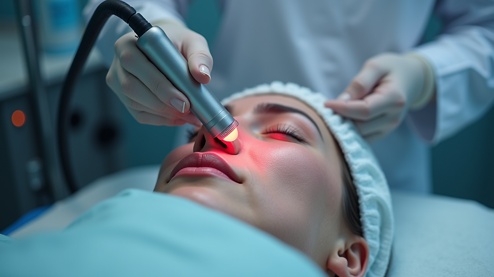 Close-up view of advanced laser skin treatment equipment