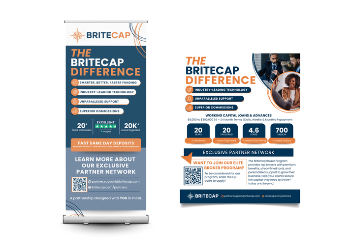 BriteCap Trade Show Banner and Flyer