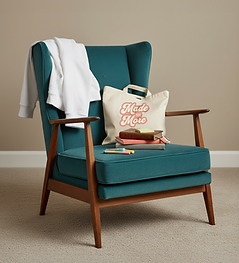 Chair with Christian Made for More bag and Bible