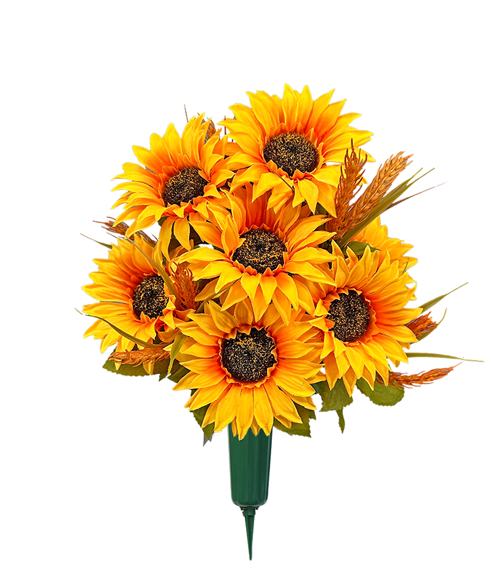 Sunflower Wheat Perma Vase