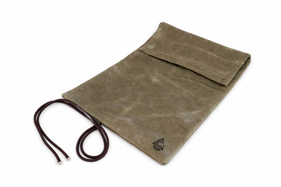 Thumbnail: Bushcraft Tinder Bag, Waxed Canvas Roll Top Pouch, Survival Fire Kit