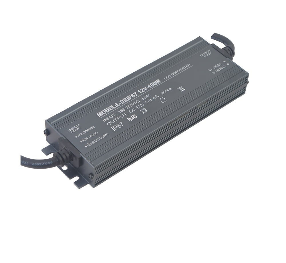 |12V|8.3A|100W|IP67 דרייבר סלים מוגן מים