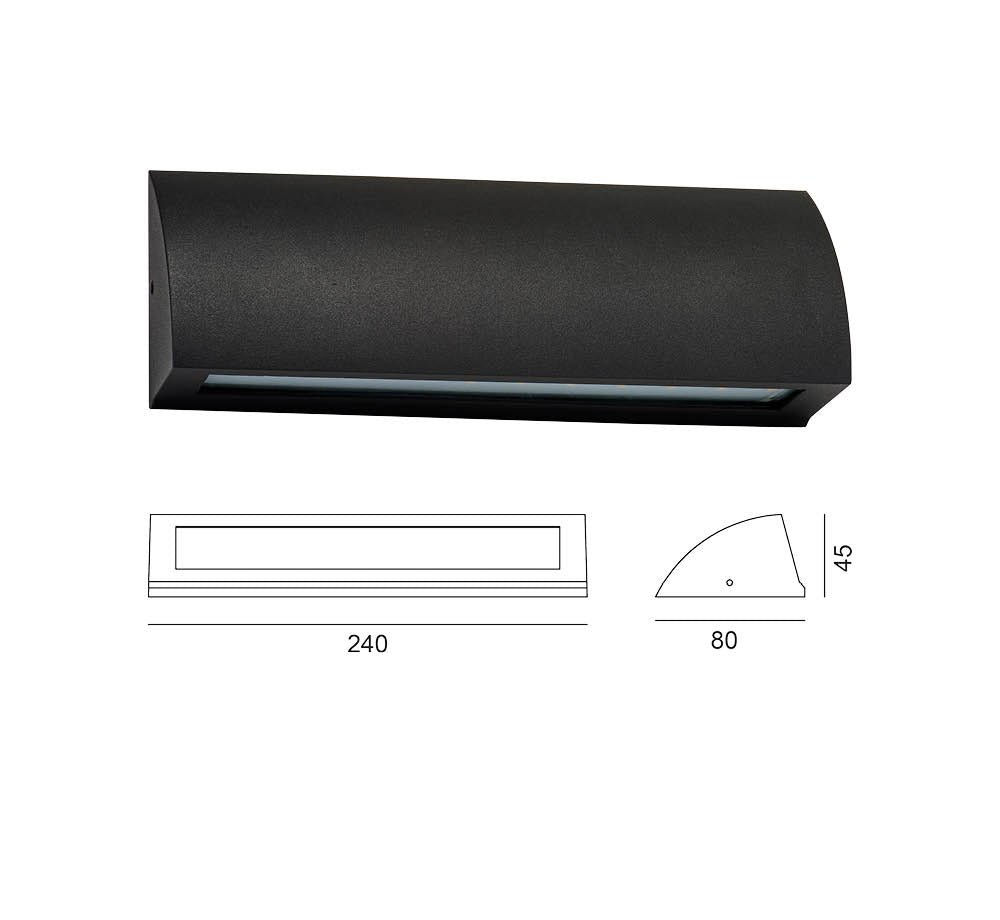 IP54 10W L צמוד קיר טאנג אור קר אפור לד
