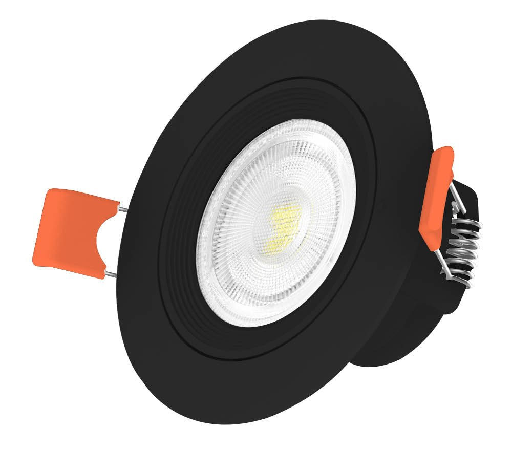 7W CCT שקוע תקרה עופר שחור עגול