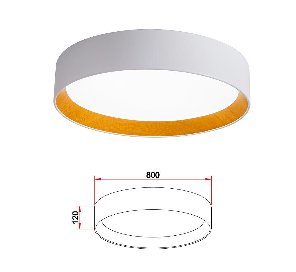 CCT 80CM 120W צמוד תקרה קטינה לד קוטר לבן