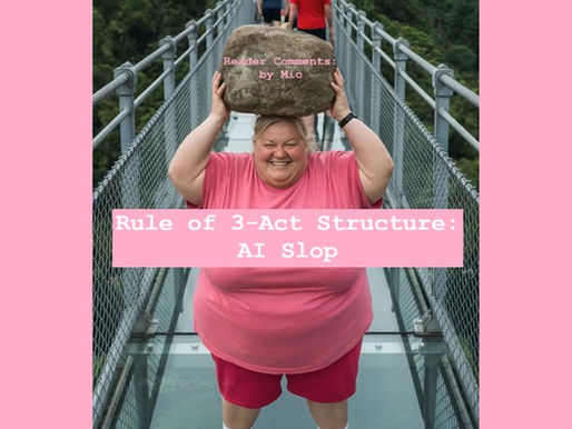 woman with giant rock breaking glass bridge meme ai slop analysis 3 act structure reader comments by mic