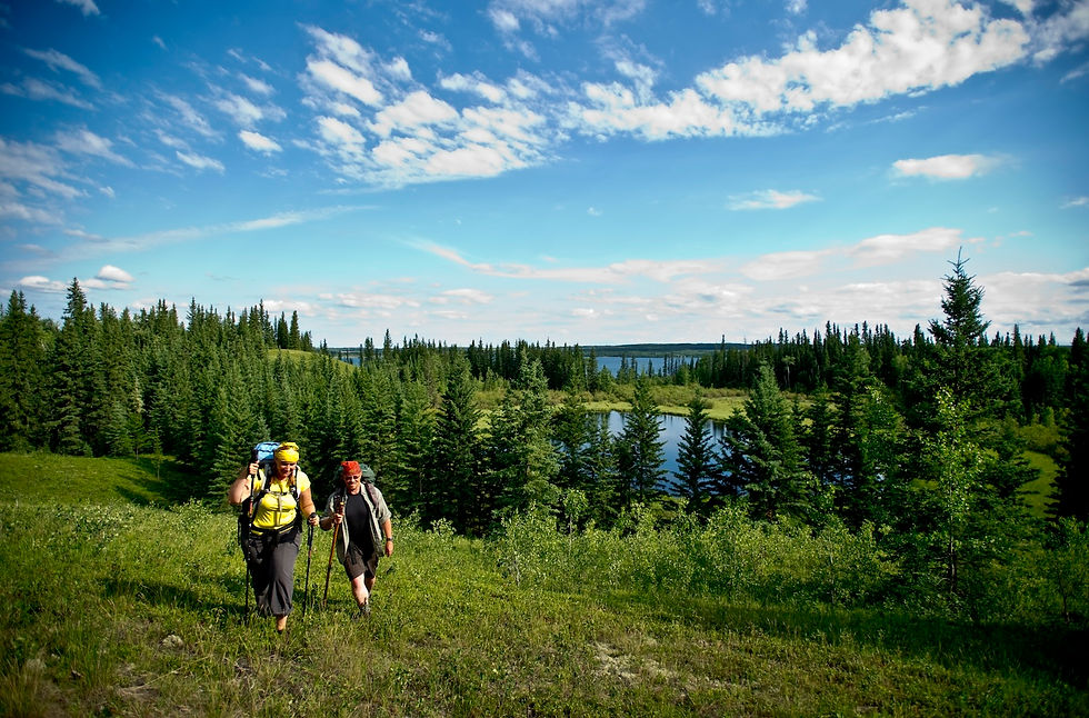 Hiking on the Boreal Trail, lake in the background