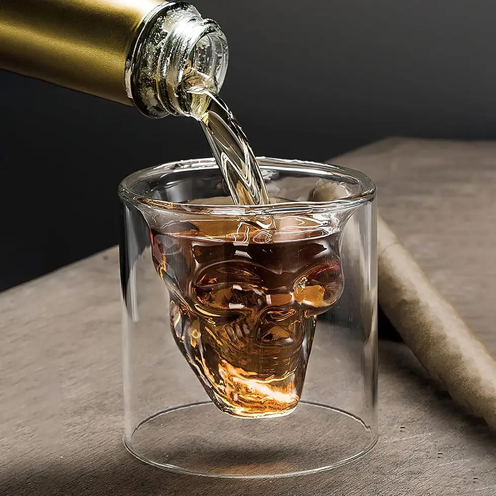 skull whiskey glass