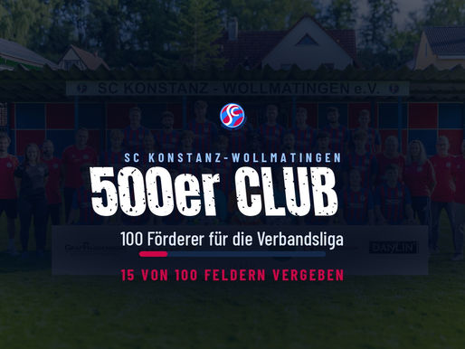 Der 500er Club: 100 Förderer für die Verbandsliga