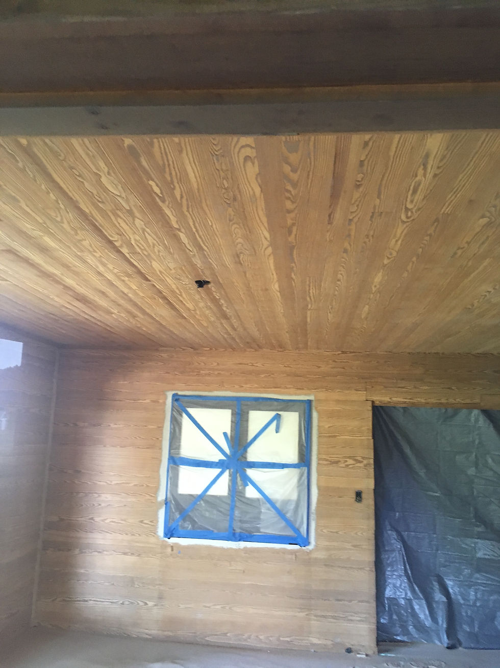 Wood Ceiling & Walls After Sandblasting