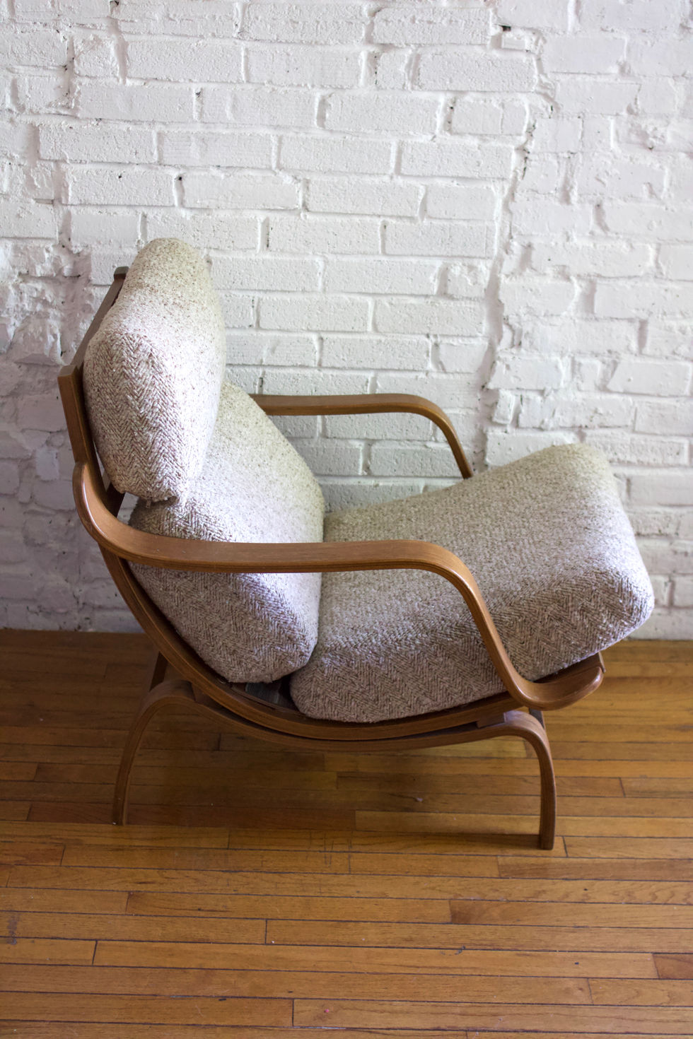 Charlton Bentwood Mid-Century Modern Lounge Chair And Ottoman