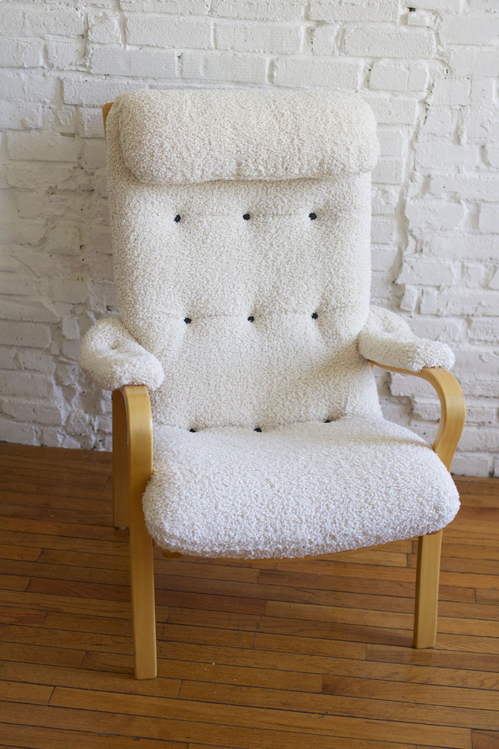 Gustaf Axel Berg "Peter" Bentwood and Boucle Armchair, 1960s