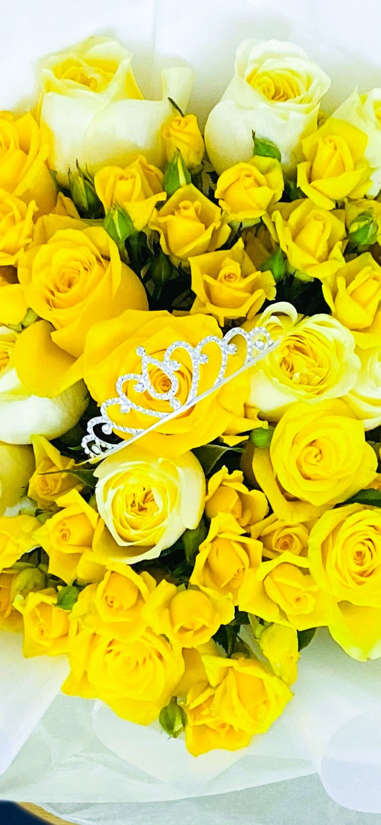 Thumbnail: The Royal Duchess Bouquet - A sumptuous arrangement of golden yellow roses, creating a rich, glowing palette.