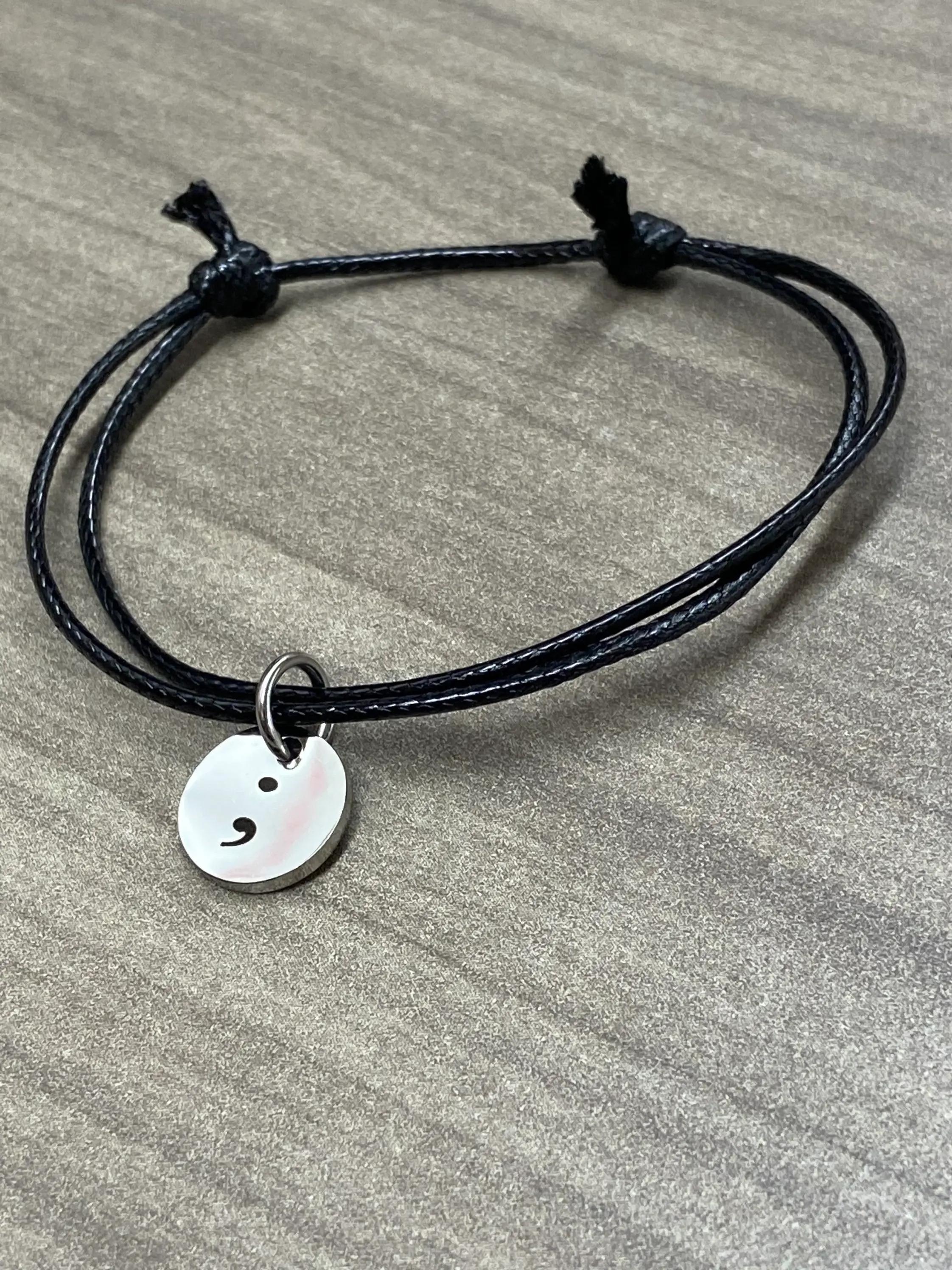 My Story Isn’t Over Yet Adjustable Bracelet - Semicolon Jewelry for Suicide Awar