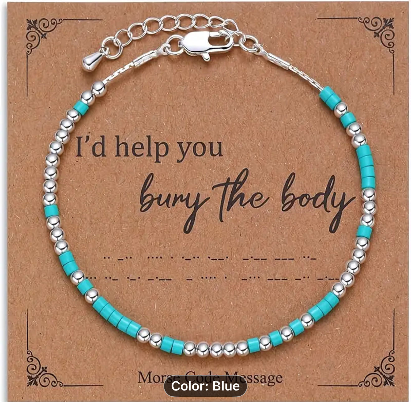 I’d help you bury the body/ Morse code bracelet for best friend / bff gift idea