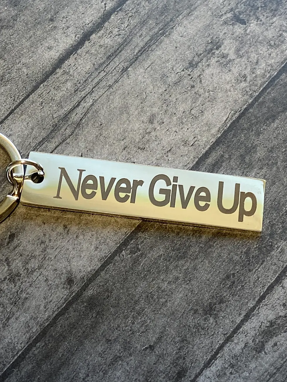 Thumbnail: Never Give Up Keychain – Inspirational Gift for Motivation & Encouragement