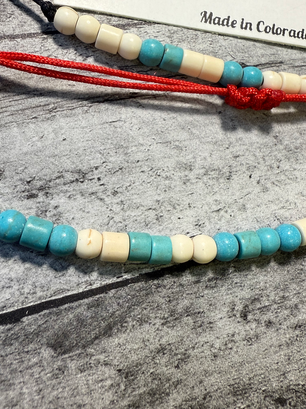 Thumbnail: Two piece set of family Morse Code adjustable bracelets 