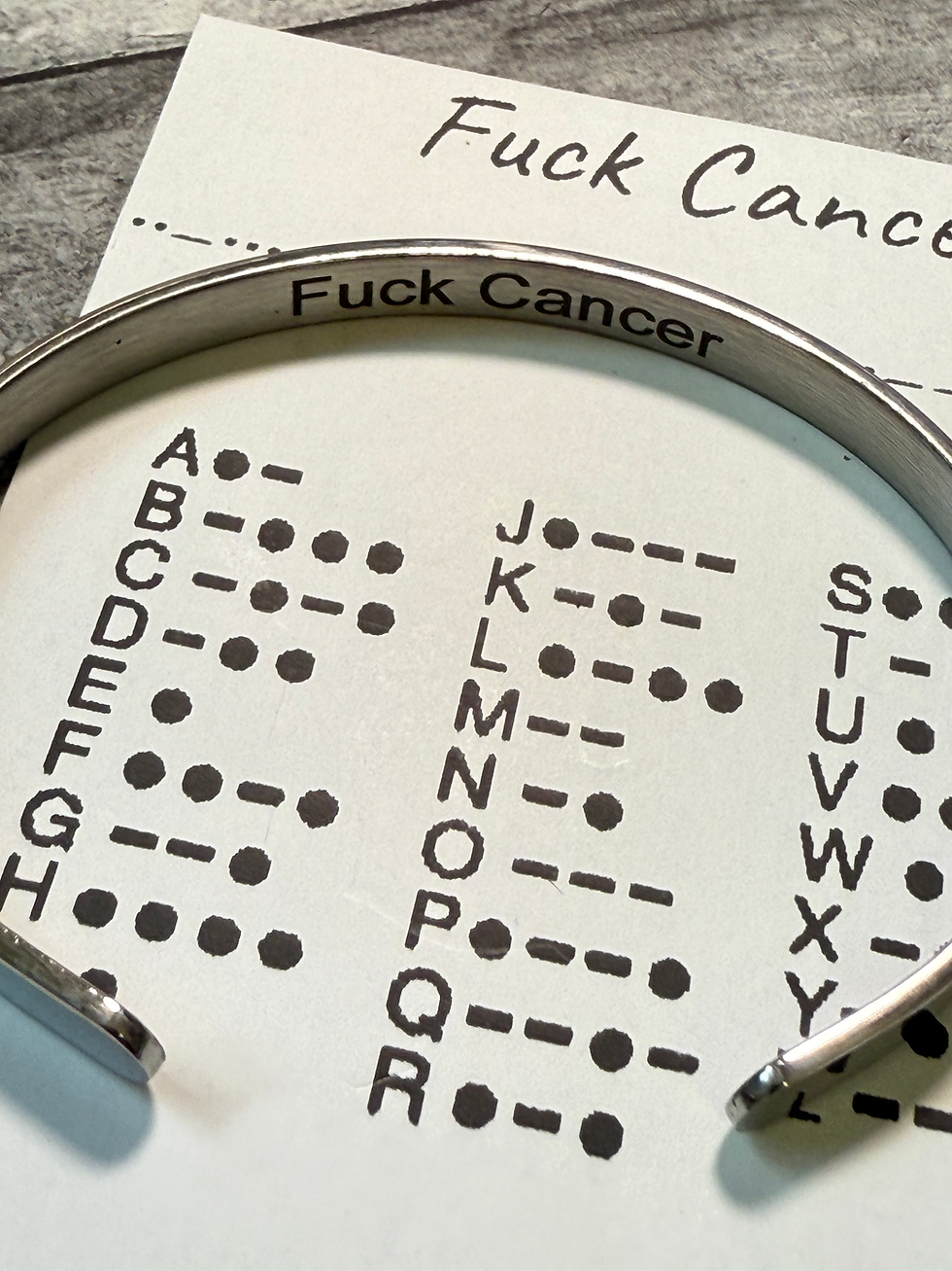 Thumbnail: Morse Code Cancer Bracelet – "Fuck Cancer" Gift for Patients & Survivors