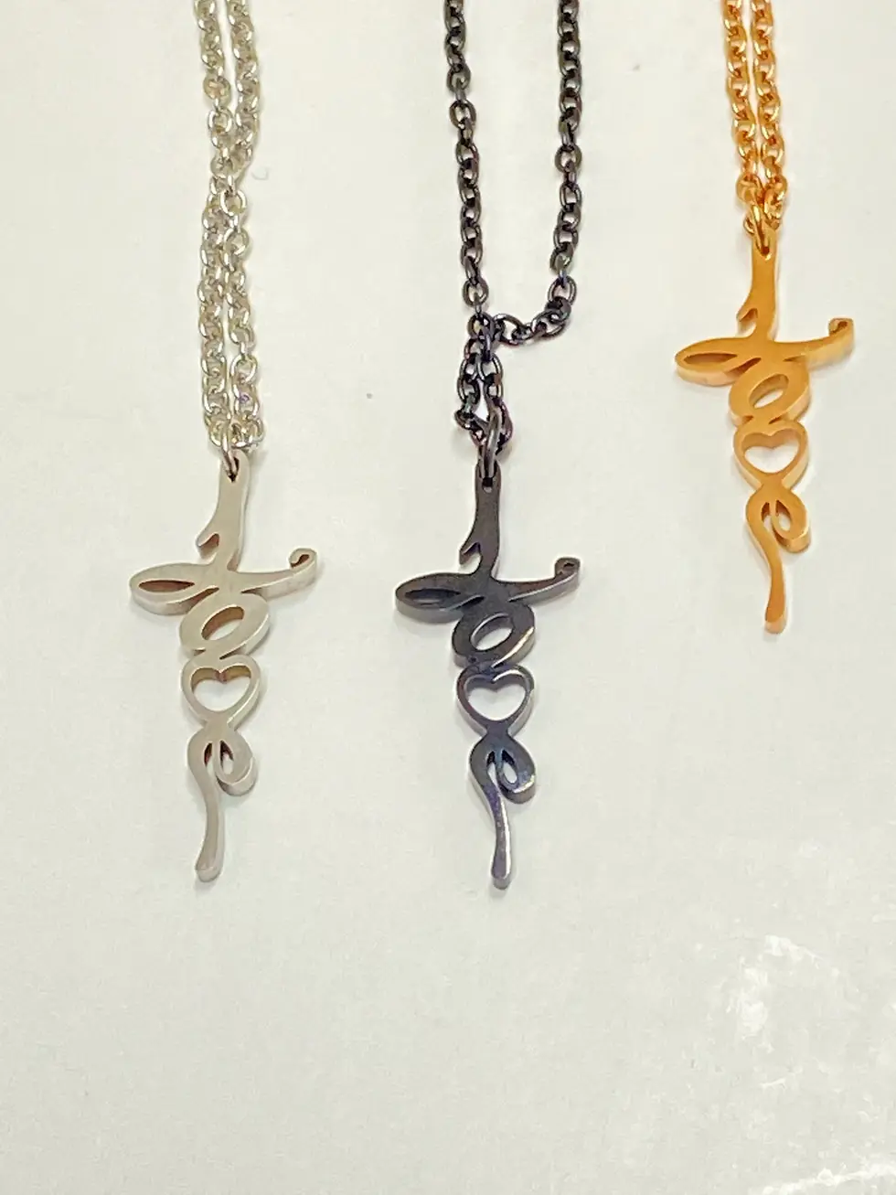 Thumbnail:  "Love” Cross Necklace - Jesus gift, baptism / Christian Jewelry | Faith Pendant