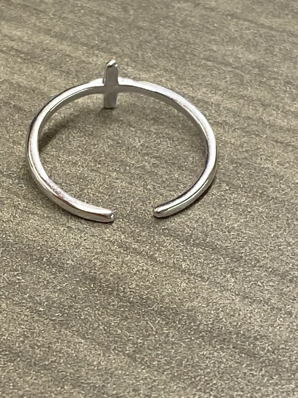 Thumbnail: Dainty Adjustable Cross Ring - Perfect Religious Gift for Girls and Women