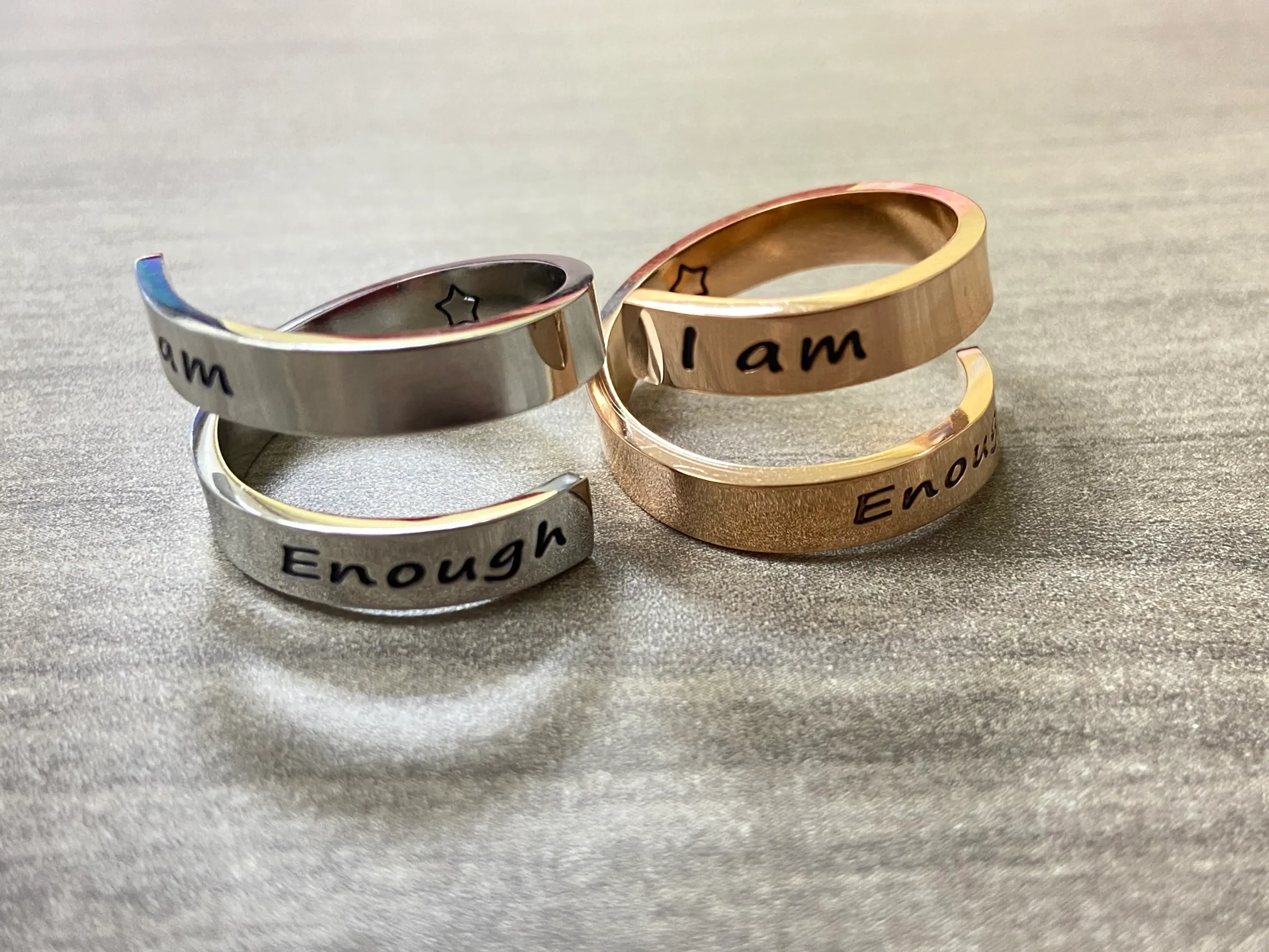 I am Enough ring, gift of encouragement, ring twist thumb, I am enough jewelry,