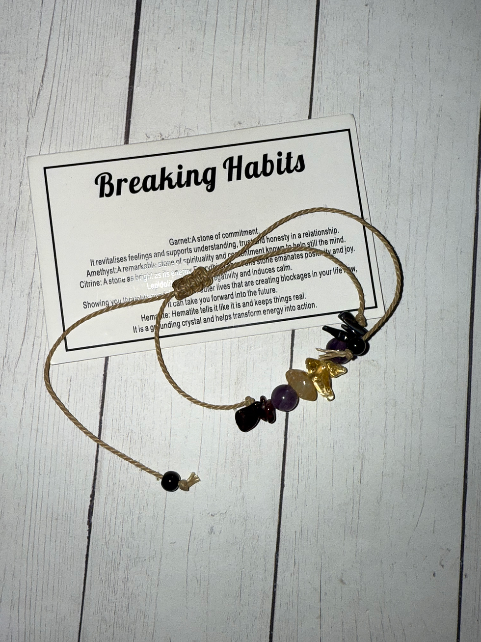 Breaking Habits, crystal healing bracelet