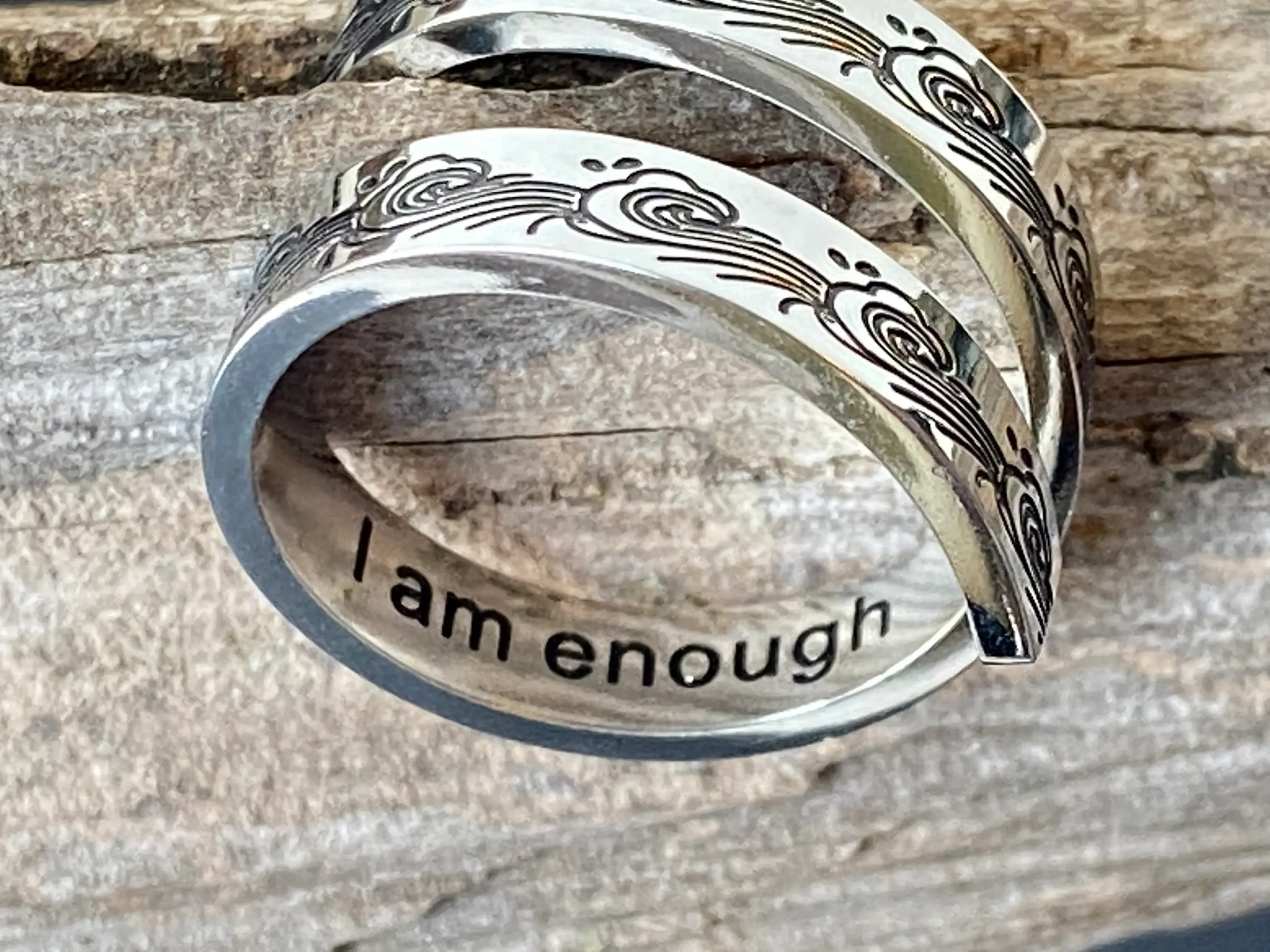 I am enough jewelry, you are enough ring, encouragement, hard time, keep going