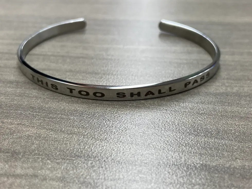 Thumbnail: Encouragement, motivational gift, spiritual jewelry This too shall pass bracelet