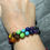 Thumbnail: Rainbow lava beads / chakra beads  beaded bracelets, unique gift idea, double co