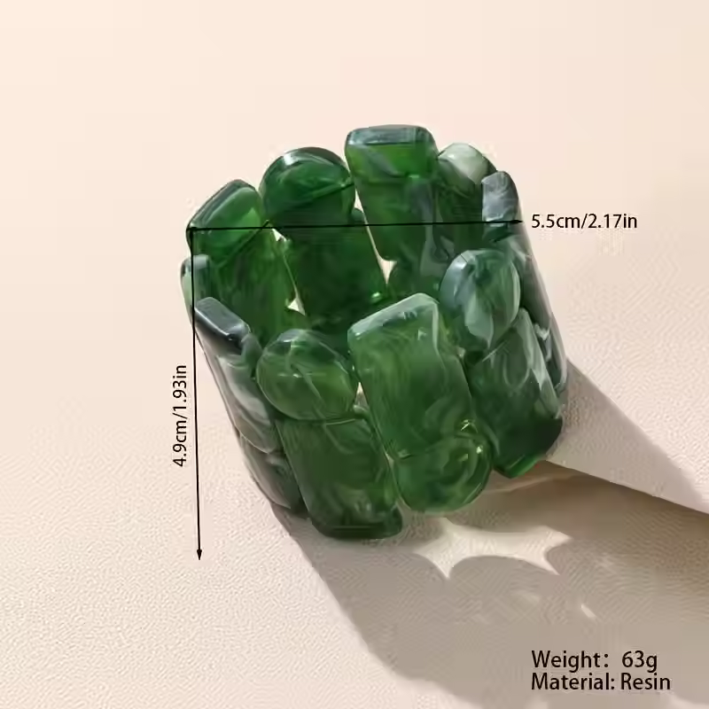 Прев'ю: Emerald Resin Stretch Bracelet