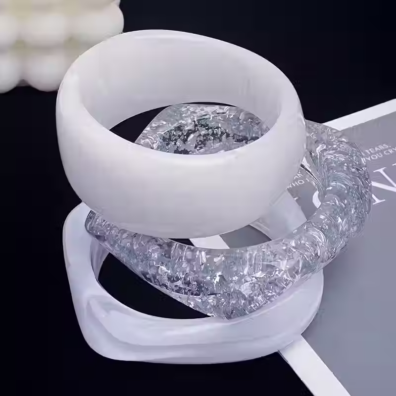 Thumbnail: Crystal Square Acrylic Bangle