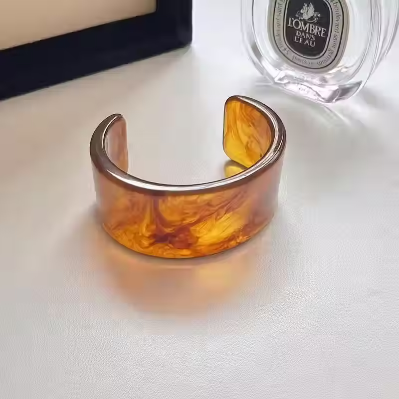 Thumbnail: Elegant Marble Open Cuff Bracelet
