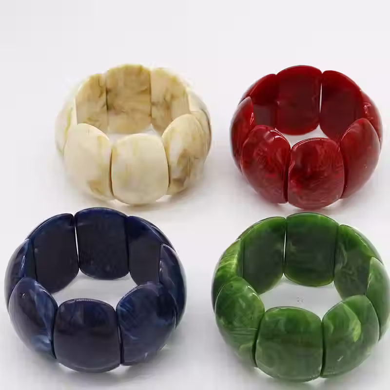 Thumbnail: Luxury Chunky Resin Stretch Bracelet