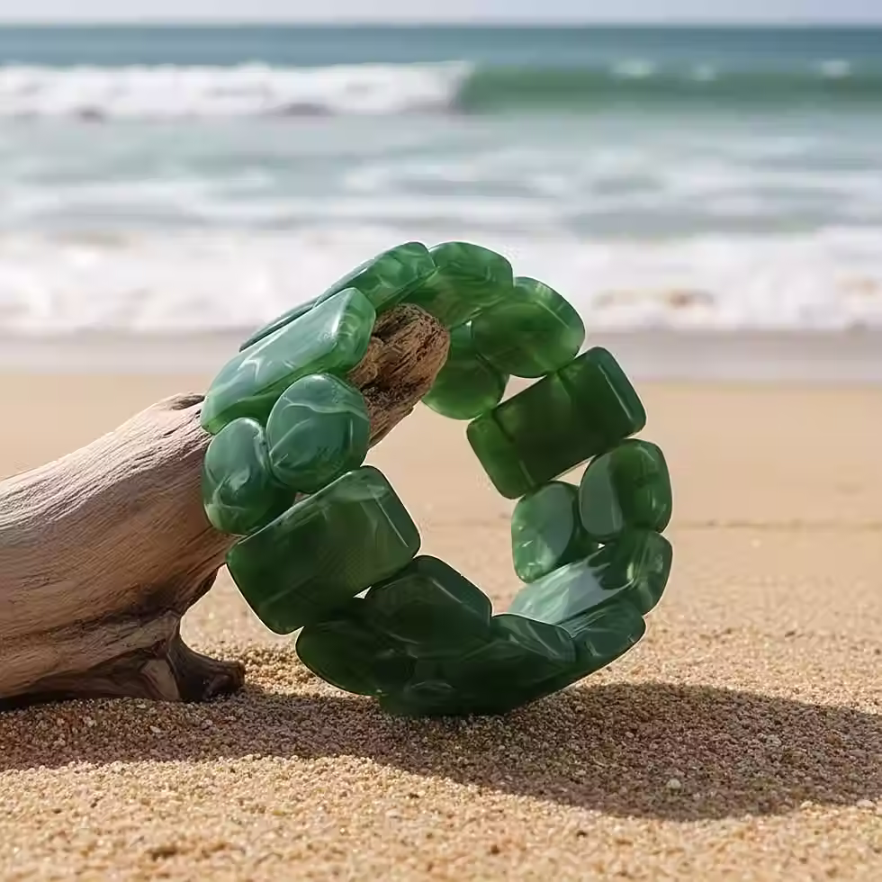 Thumbnail: Emerald Resin Stretch Bracelet