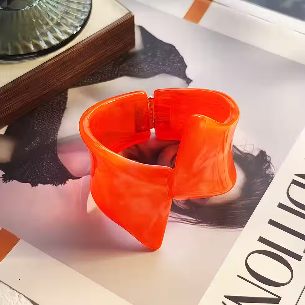 Thumbnail: Statement Acrylic Hinged Cuff Bracelet