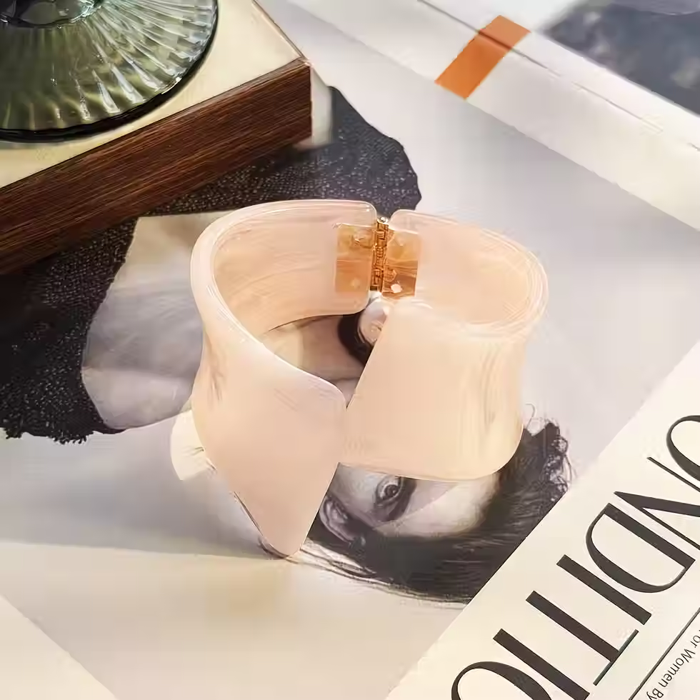 Thumbnail: Statement Acrylic Hinged Cuff Bracelet