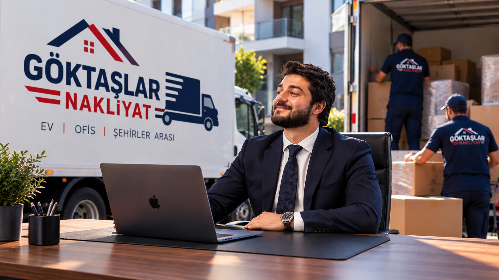 Göktaşlar Nakliye için Burak Göktaş ve nakliye temalı görsel