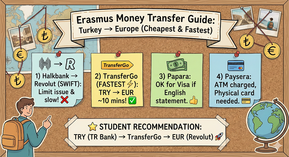 Erasmus Para Transferi Rehberi: Türkiye → Avrupa (En Ucuz & Hızlı)
