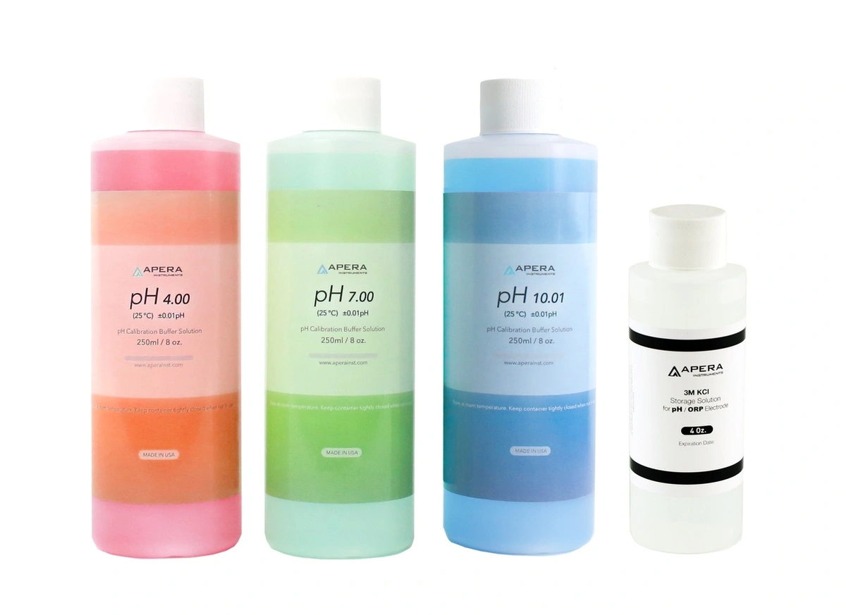 8oz pH Calibration Solution Kit (pH 4.00, 7.00 & 10.01), 4oz storage Solution