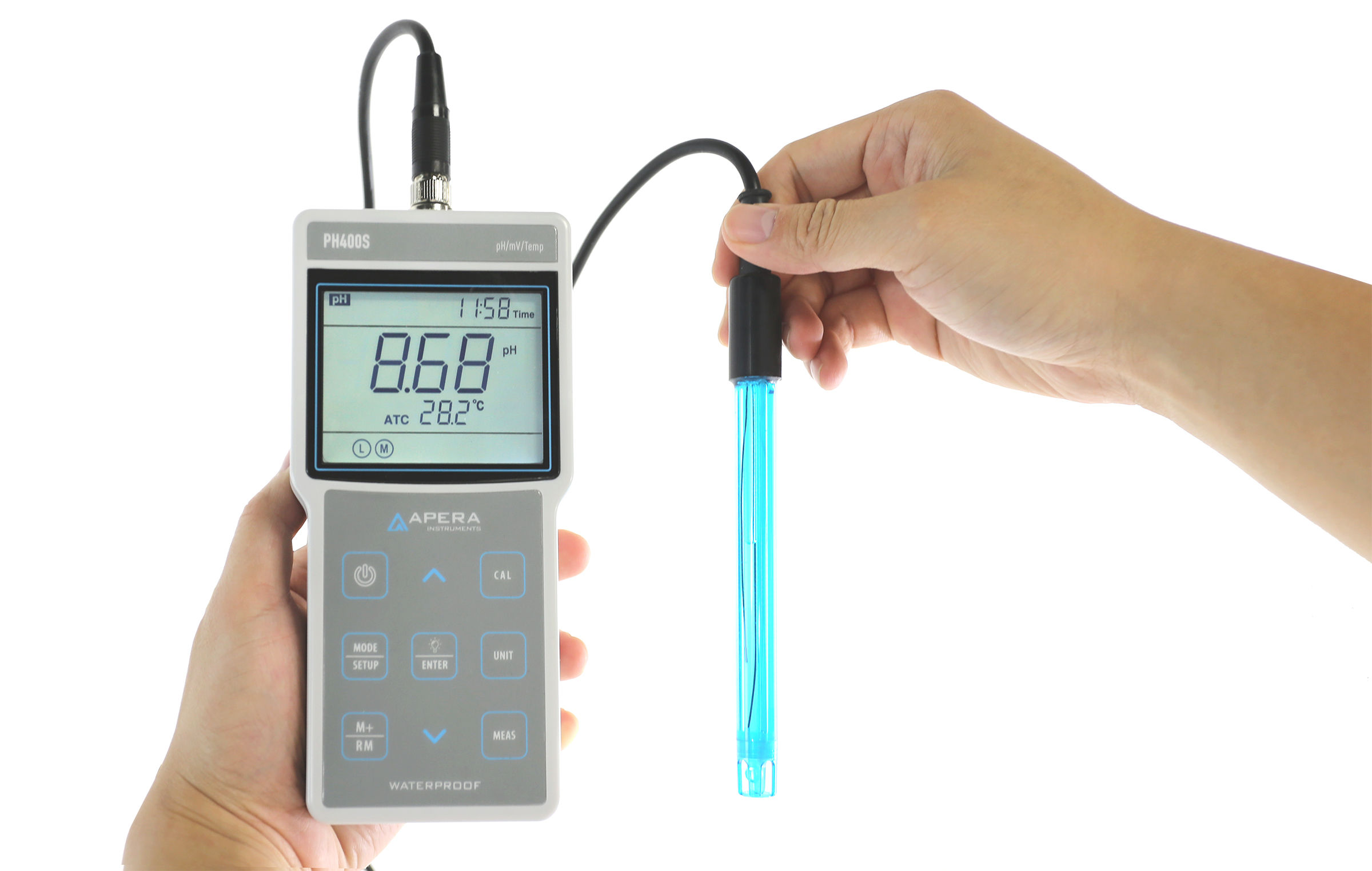 PH400S Portable pH Meter Kit, with GLP Data Management and USB Output
