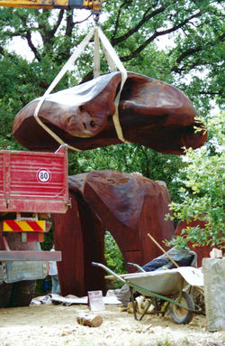 Sculpture--Getting the 4 elements off the truck and placed_edited