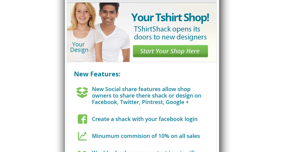 Newsletter Tshirt Shack Design