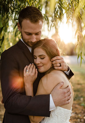 Sunset behind Bride and Groom Elopement Photography