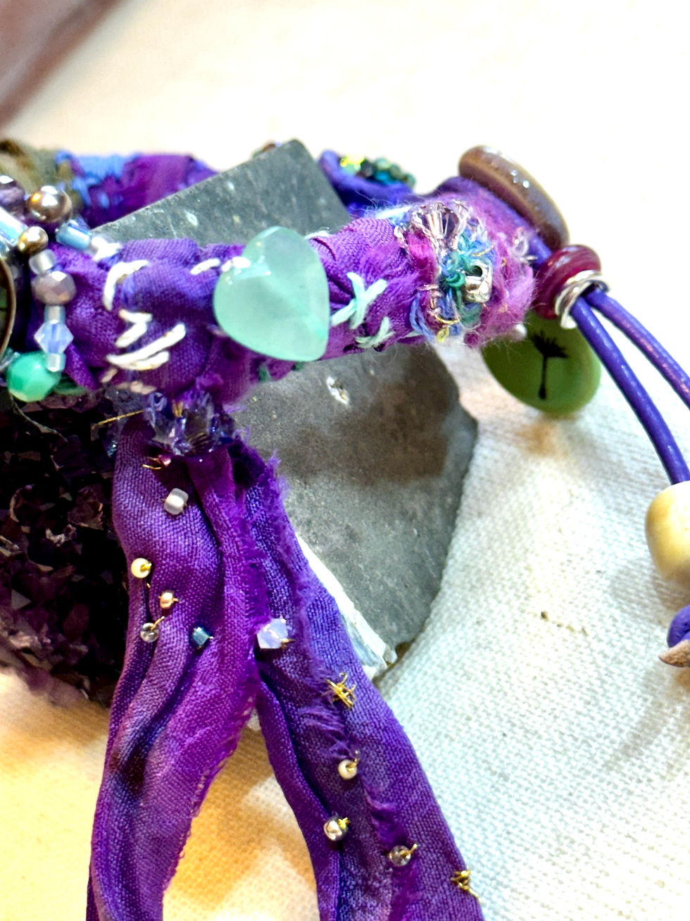 Thumbnail: Earth Heart Sari Silk Bracelet From Luna Magic