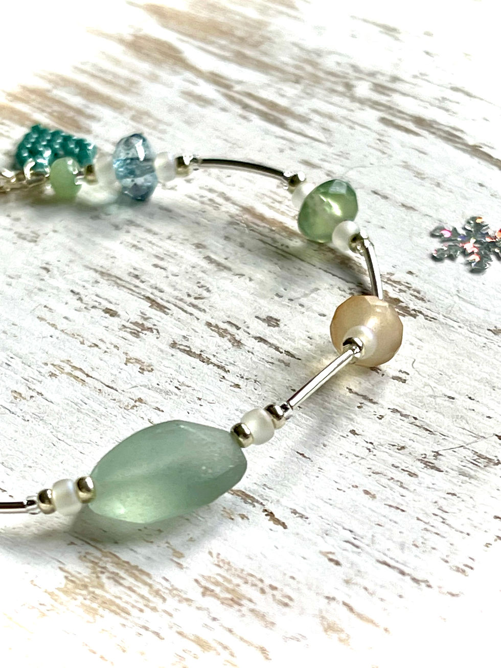 Thumbnail: Aquamarine Fine Sterling Silver Bracelet