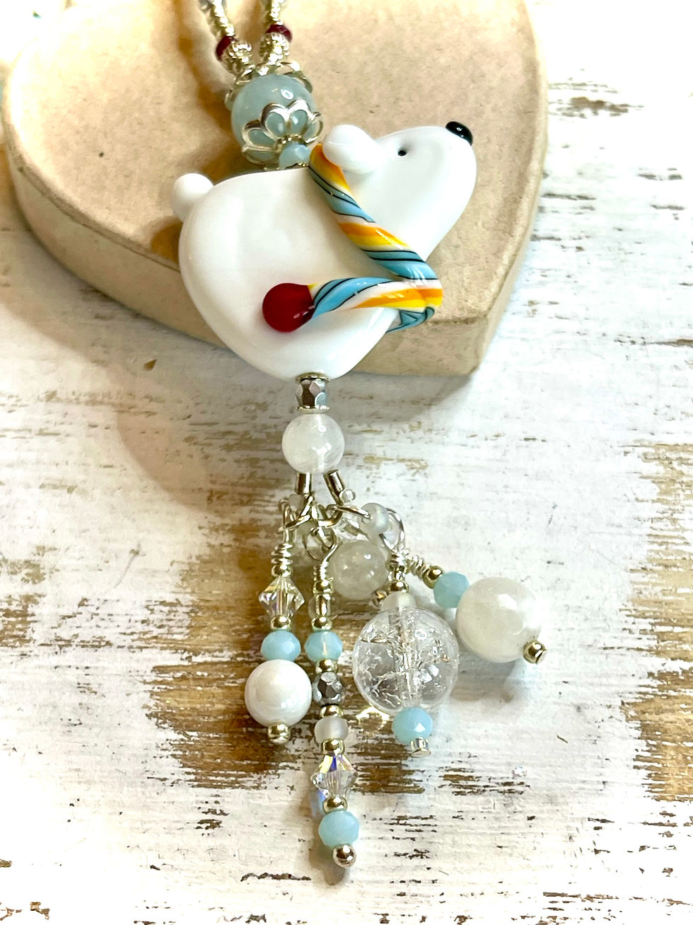 Thumbnail: Winter Magic Pollar Bear Artisan Necklace