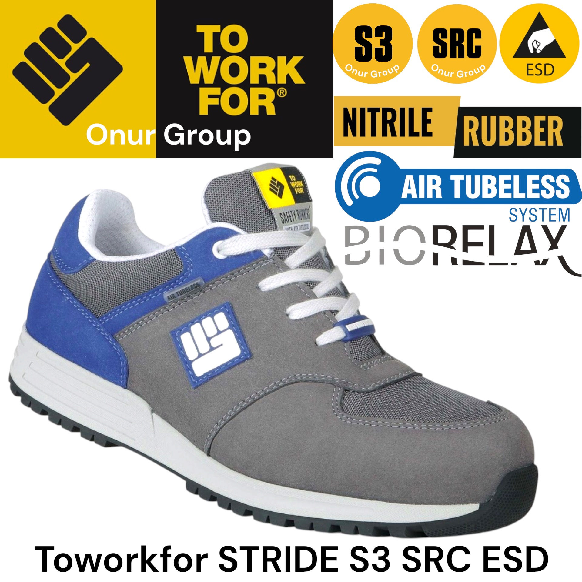 Toworkfor STRIDE S3 SRC ESD İş Güvenliği Ayakkabısı
