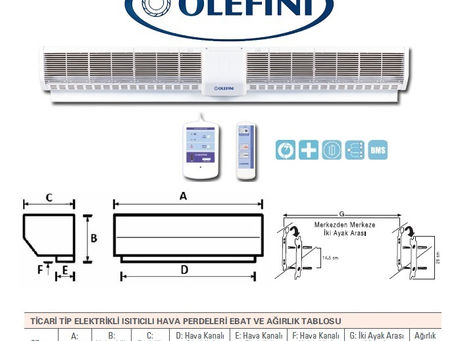 Olefini KEH-36 Ticari Tip Isıtıcılı Hava Perdesi