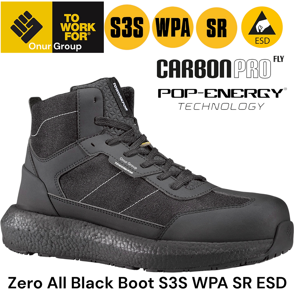 Toworkfor ZERO ALL BLACK BOOT | S3S | SR | ESD İş Güvenliği Botu
