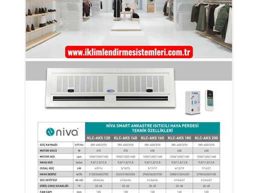 Niva Smart Ankastre Tip Elektrikli Isıtıcılı Hava Perdesi Modelleri | Niva Smart Ankastre Isıtıcılı Hava Perdesi KLC-AKS120 | Niva Smart Ankastre Isıtıcılı Hava Perdesi KLC-AKS140 | Niva Smart Ankastre Isıtıcılı Hava Perdesi KLC-AKS160 | Niva Smart Ankastre Isıtıcılı Hava Perdesi KLC-AKS180 | Niva Smart Ankastre Isıtıcılı Hava Perdesi KLC-AKS200 . Niva Smart Ankastre Isıtıcılı Hava Perdesi ile ilgili satış ve satış sonrası hizmet Niva Hava Perdesi Ürünlerinde garantimiz kapsamındadır